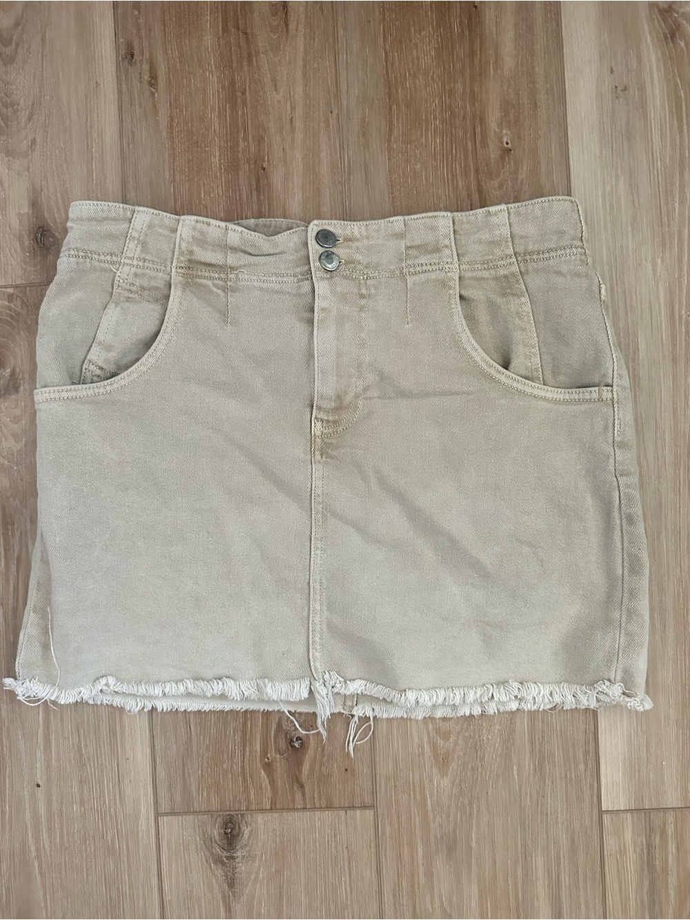 Free People Button Fly Denim Skirt 12